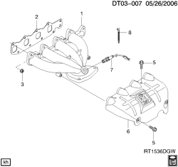 FUEL SYSTEM-EXHAUST-EMISSION SYSTEM Chevrolet Aveo Hatchback (NON CANADA AND US) 2004-2007 T EXHAUST MANIFOLD (LY4)