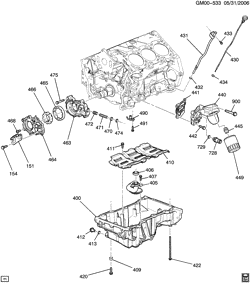 6-CYLINDER ENGINE Chevrolet Equinox 2008-2009 L ENGINE ASM-3.6L V6 PART 5 OIL PUMP,OIL PAN & RELATED PARTS (LY7/3.6-7)