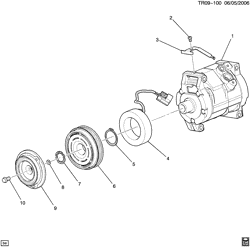 КРЕПЛЕНИЕ КУЗОВА-КОНДИЦИОНЕР-АУДИОСИСТЕМА Chevrolet Traverse (AWD) 2011-2012 RV1 A/C COMPRESSOR ASM (LLT/3.6D)