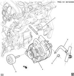 LÂMPADAS-ELÉTRICAS-IGNIÇÃO-GERADOR-MOTOR DE ARRANQUE Chevrolet Traverse (2WD) 2011-2017 RV1 GENERATOR MOUNTING (LLT/3.6D)