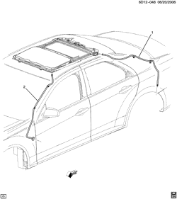 BODY MOLDINGS-SHEET METAL-REAR COMPARTMENT HARDWARE-ROOF HARDWARE Cadillac STS 2005-2011 D29 SUNROOF DRAINAGE (CF5)