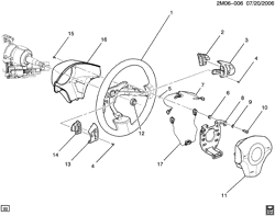 FRONT SUSPENSION-STEERING Chevrolet HHR 2006-2011 A STEERING WHEEL & HORN PARTS (NP5)