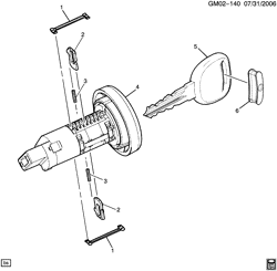 STARTER-GENERATOR-IGNITION-ELECTRICAL-LAMPS Pontiac Pursuit 2006-2010 A KEY & LOCK CYLINDERS/IGNITION