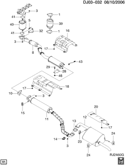 FUEL SYSTEM-EXHAUST-EMISSION SYSTEM Chevrolet Optra 2005-2007 J EXHAUST SYSTEM