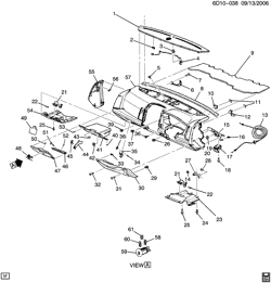 WINDSHIELD-WIPER-MIRRORS-INSTRUMENT PANEL-CONSOLE-DOORS Cadillac CTS 2006-2007 DR69 INSTRUMENT PANEL PART 2