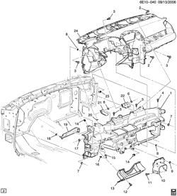 WINDSHIELD-WIPER-MIRRORS-INSTRUMENT PANEL-CONSOLE-DOORS Cadillac SRX 2007-2009 EB INSTRUMENT PANEL PART 3 STRUCTURE
