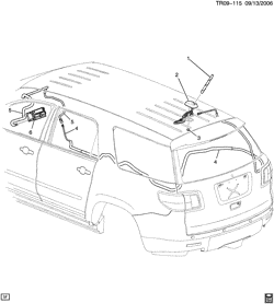 КРЕПЛЕНИЕ КУЗОВА-КОНДИЦИОНЕР-АУДИОСИСТЕМА Chevrolet Traverse (2WD) 2011-2017 RV1 ANTENNA