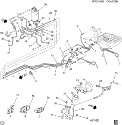 FUEL SYSTEM-EXHAUST-EMISSION SYSTEM Cadillac Catera 1997-2001 V FUEL SUPPLY SYSTEM FUEL LINES