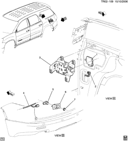 LÂMPADAS-ELÉTRICAS-IGNIÇÃO-GERADOR-MOTOR DE ARRANQUE Chevrolet Traverse (AWD) 2011-2017 RV1 SENSOR SYSTEM/REAR OBJECT (UD7)
