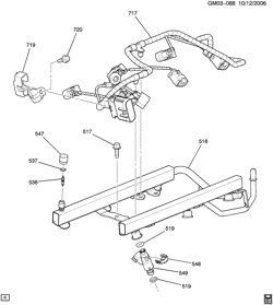 FUEL SYSTEM-EXHAUST-EMISSION SYSTEM Chevrolet Monte Carlo 2006-2006 W FUEL INJECTOR RAIL (LZE/3.5K,LZ4/3.5N,LZ9/3.9-1)