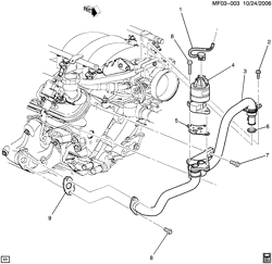 FUEL SYSTEM-EXHAUST-EMISSION SYSTEM Chevrolet Camaro 2000-2000 F E.G.R. VALVE & RELATED PARTS (LS1/5.7G)