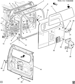 CAB AND BODY PARTS-WIPERS-MIRRORS-DOORS-TRIM-SEAT BELTS Hummer H3 SUV 2009-2010 N1(06) DOOR HARDWARE/REAR PART 1