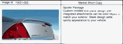 ДОПОЛНИТЕЛЬНОЕ ОБОРУДОВАНИЕ Chevrolet Impala Limited (Carryover Model) 2006-2016 W19 SPOILER PKG/REAR COMPARTMENT LID