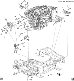 6-CYLINDER ENGINE Pontiac G6 2008-2008 Z ENGINE & TRANSMISSION MOUNTING-V6 (LY7/3.6-7)(1ST DES)
