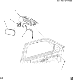 WINDSHIELD-WIPER-MIRRORS-INSTRUMENT PANEL-CONSOLE-DOORS Cadillac DTS 2006-2011 K MIRROR/REAR VIEW-EXTERIOR