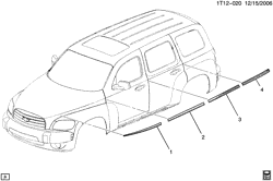 BODY MOLDINGS-SHEET METAL-REAR COMPARTMENT HARDWARE-ROOF HARDWARE Chevrolet HHR 2006-2006 A STRIPES/BODY (SPRING SPECIAL B2E)