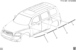 BODY MOLDINGS-SHEET METAL-REAR COMPARTMENT HARDWARE-ROOF HARDWARE Chevrolet HHR 2007-2007 A STRIPES/BODY (SPRING SPECIAL B2E)