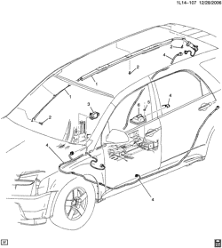 ОТДЕЛКА САЛОНА - ОТДЕЛКА ПЕРЕДН. СИДЕНЬЯ-РЕМНИ БЕЗОПАСНОСТИ Chevrolet Equinox 2007-2009 L INFLATABLE RESTRAINT SYSTEM/ROOF SIDE (ASF)