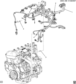 СТАРТЕР-ГЕНЕРАТОР-СИСТЕМА ЗАЖИГАНИЯ-ЭЛЕКТРООБОРУДОВАНИЕ-ЛАМПЫ Chevrolet Malibu (New Model) 2008-2010 ZF WIRING HARNESS/ENGINE (LAT/2.4-5)