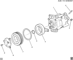 КРЕПЛЕНИЕ КУЗОВА-КОНДИЦИОНЕР-АУДИОСИСТЕМА Chevrolet Captiva Sport 2009-2010 LF A/C COMPRESSOR ASM (LE9/2.4V)