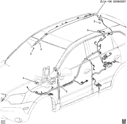 INTERIOR TRIM-FRONT SEAT TRIM-SEAT BELTS Chevrolet Captiva Sport 2008-2009 L INFLATABLE RESTRAINT SYSTEM/ROOF SIDE
