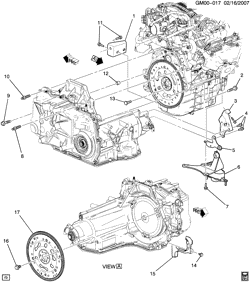 АВТОМАТИЧЕСКАЯ КОРОБКА ПЕРЕДАЧ Chevrolet Malibu (New Model) 2004-2004 Z TRANSMISSION TO ENGINE MOUNTING (LX9/3.5-8)