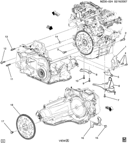 ТОРМОЗА Pontiac G6 2009-2010 Z TRANSMISSION TO ENGINE MOUNTING (LZ4/3.5N,LZE/3.5K)