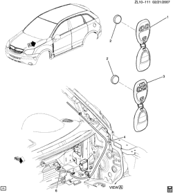 PARABRISA - LIMPADOR - ESPELHOS - PAINEL DE INSTRUMENTO - CONSOLE - PORTAS Chevrolet Captiva Sport (Canada and US) 2012-2015 L ENTRY SYSTEM/KEYLESS REMOTE
