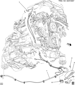 6-CYLINDER ENGINE Buick Enclave (2WD) 2008-2008 RV1 ENGINE & TRANSMISSION MOUNTING VACUUM HOSES (BUICK W49)