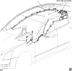 ACABAMENTO INTERNO - ACABAMENTO BANCO DIANTEIRO - CINTOS DE SEGURANÇA Cadillac CTS V-Series Sedan "Exclusive" 2014-2014 DN69 INFLATABLE RESTRAINT SYSTEM/ROOF SIDE