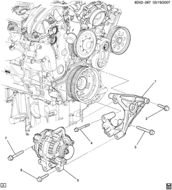 LÂMPADAS-ELÉTRICAS-IGNIÇÃO-GERADOR-MOTOR DE ARRANQUE Chevrolet Colorado 2015-2016 2M,2N,2P43-53 GENERATOR MOUNTING (LFX/3.6-3)