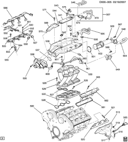 MOTOR 6 CILINDROS Cadillac CTS 2003-2004 D ENGINE ASM-2.6L V6 PART 5 MANIFOLDS & RELATED PARTS (LY9/2.6M)