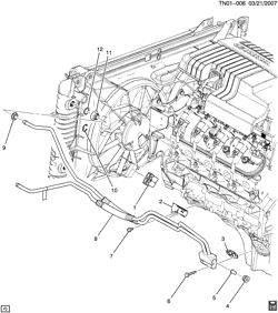 СИСТЕМА ОХЛАЖДЕНИЯ-РЕШЕТКА-МАСЛЯНАЯ СИСТЕМА Hummer H2 SUV - 06 Bodystyle 2008-2008 N2 ENGINE OIL COOLER LINES (L92/6.2-8)