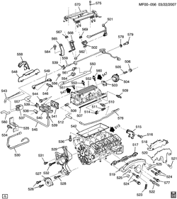 MOTEUR 8 CYLINDRES Buick Roadmaster Sedan 1995-1996 B ENGINE ASM-5.7L V8 PART 5 MANIFOLDS & FUEL RELATED PARTS (LT1/5.7P)