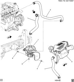 FUEL SYSTEM-EXHAUST-EMISSION SYSTEM Hummer H3 (Right Hand Drive) 2007-2010 N1 A.I.R. PUMP & RELATED PARTS (LLR/3.7E)