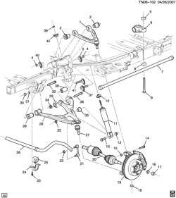 FRONT AXLE-FRONT SUSPENSION-STEERING-DIFFERENTIAL GEAR Hummer H3 2006-2010 N1 SUSPENSION/FRONT