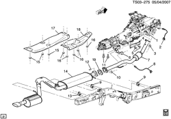 FUEL SYSTEM-EXHAUST-EMISSION SYSTEM Saab 9-7X 2005-2009 T1 EXHAUST SYSTEM (LL8/4.2S)