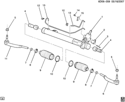 FRONT SUSPENSION-STEERING Cadillac CTS Wagon 2011-2013 DM35-47-69 STEERING GEAR ASM (ALL-WHEEL DRIVE MX7)