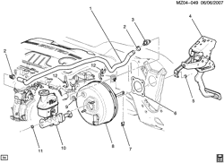 AUTOMATIC TRANSMISSION Chevrolet Malibu 2008-2010 ZF BRAKE BOOSTER & MASTER CYLINDER MOUNTING (LAT/2.4-5)