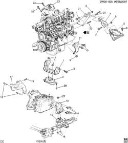 6-ЦИЛИНДРОВЫЙ ДВИГАТЕЛЬ Buick Regal 1999-2004 W ENGINE & TRANSMISSION MOUNTING (L36/3.8K)