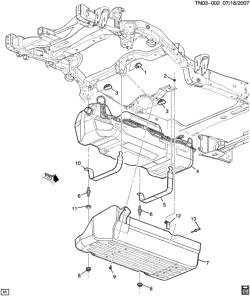 FUEL SYSTEM-EXHAUST-EMISSION SYSTEM Hummer H2 SUT - 36 Bodystyle 2003-2009 N2 FUEL TANK MOUNTING
