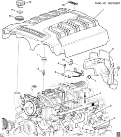 8-CYLINDER ENGINE Hummer H3 2008-2009 N1 INTAKE MANIFOLD SHIELD/COVERS (LH8/5.3L)