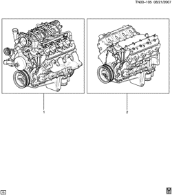5-CYLINDER ENGINE Hummer H3 SUV 2008-2009 N1 ENGINE ASM & PARTIAL ENGINE (LH8/5.3L)