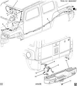 BODY MOUNTING-AIR CONDITIONING-AUDIO/ENTERTAINMENT Hummer H3 2008-2008 N1 CAMERA SYSTEM/REAR VIEW (UVC)