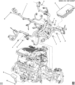 LÂMPADAS-ELÉTRICAS-IGNIÇÃO-GERADOR-MOTOR DE ARRANQUE Chevrolet Malibu 2009-2010 Z WIRING HARNESS/ENGINE (LZE/3.5K,LZ4/3.5N)