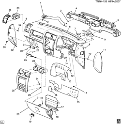 CAB AND BODY PARTS-WIPERS-MIRRORS-DOORS-TRIM-SEAT BELTS Hummer H3 (Right Hand Drive) 2007-2008 N1 INSTRUMENT PANEL & RELATED PARTS PART 1 TRIM(RHD)