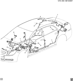 ЭЛЕКТРОПРОВОДКА КУЗОВА-ПАНЕЛЬ КРЫШИ Chevrolet Malibu (New Model) 2008-2010 ZF WIRING HARNESS/BODY
