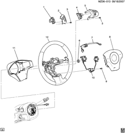 FRONT SUSPENSION-STEERING Chevrolet Malibu (New Model) 2008-2008 ZF,ZH STEERING WHEEL & HORN PARTS (N45)