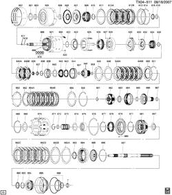 ТОРМОЗА Saab 9-7X 2005-2009 T1 AUTOMATIC TRANSMISSION (M30) PART 3 (4L60-E) CLUTCH GEARS
