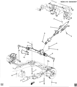 FRONT SUSPENSION-STEERING Chevrolet Malibu (New Model) 2008-2008 ZH,ZK STEERING SYSTEM & RELATED PARTS (LY7/3.6-7)